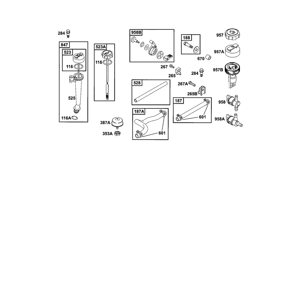 Seal, O-Ring/Lin-Fuel Diagram and Parts List for 121700TO121799  Briggs and Stratton Engine